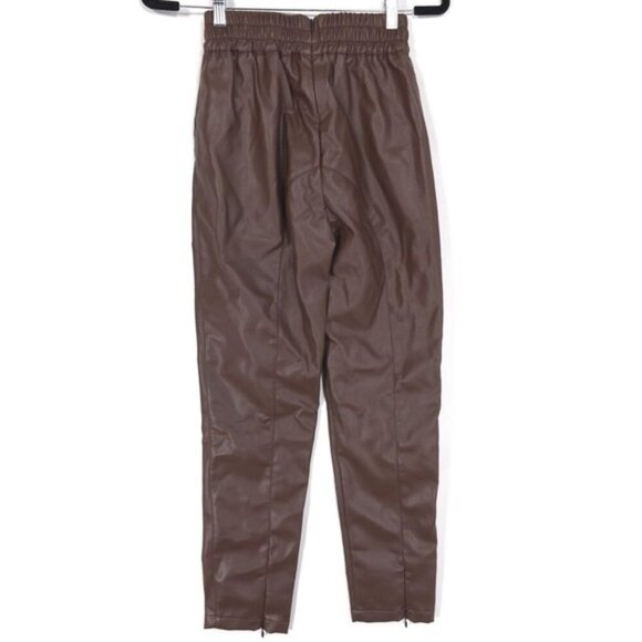 ATOIR Women's Size 2 The Troublemaker Pants Faux Leather Brown AnkleZip AT210269 - Picture 3 of 13